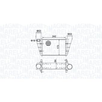 Intercooler, échangeur MAGNETI MARELLI 351319204070 pour RENAULT KANGOO 1.9 TDI - 110cv