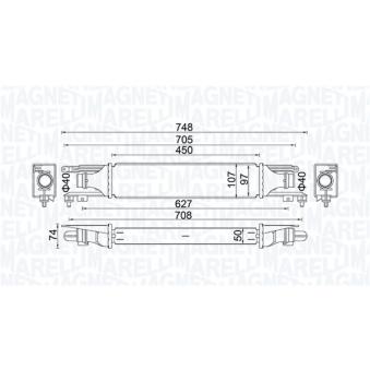 Intercooler, échangeur MAGNETI MARELLI 351319204130 pour OPEL CORSA 1.3 CDTI - 90cv