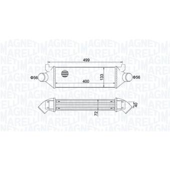 Intercooler, échangeur MAGNETI MARELLI 351319204960 pour FORD TRANSIT 2.4 TDE - 125cv
