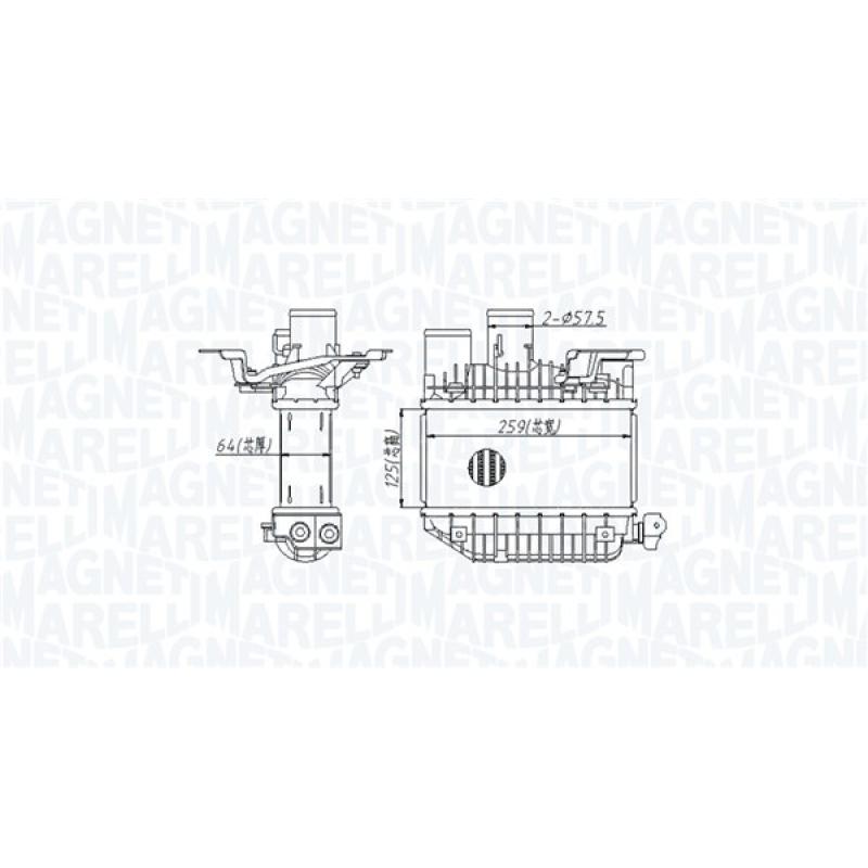 Intercooler, échangeur MAGNETI MARELLI 351319205310 - Visuel 1