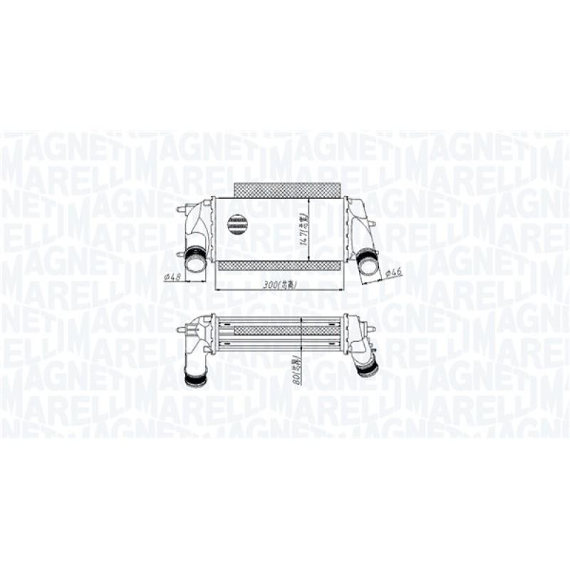 Intercooler, échangeur MAGNETI MARELLI 351319205490 - Visuel 1