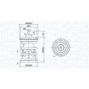Thermostat, liquide de refroidissement MAGNETI MARELLI 352317005090 pour FIAT 127 1.6 - 110cv
