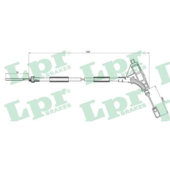 Tirette à câble, frein de stationnement LPR C0010B pour PEUGEOT 406 2.2 - 158cv