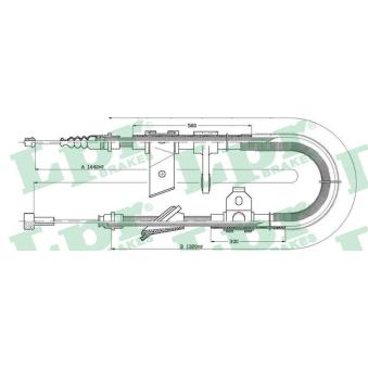 Tirette à câble, frein de stationnement LPR C0022B pour ALFA ROMEO 166 2.4 JTD - 185cv