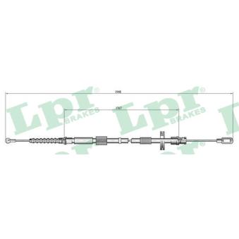 Tirette à câble, frein de stationnement LPR C0050B pour SUZUKI X-90 1.9 TDI - 116cv