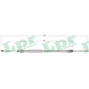 Tirette à câble, frein de stationnement LPR C0100B pour CITROEN C3 1.4 16V - 88cv