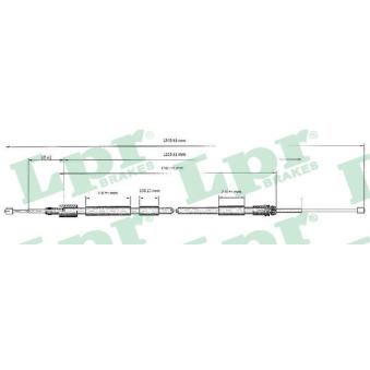 Tirette à câble, frein de stationnement LPR C0117B pour CITROEN XSARA 1.9 D - 68cv