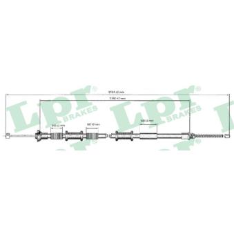 Tirette à câble, frein de stationnement LPR OEM 46745157