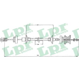 Tirette à câble, commande d'embrayage LPR [C0166C]
