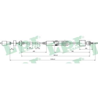 Tirette à câble, commande d'embrayage LPR C0200C pour RENAULT LAGUNA 1.9 DCI - 120cv