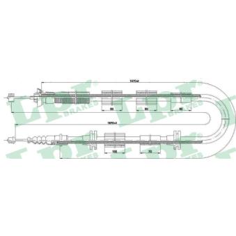 Tirette à câble, frein de stationnement LPR C0223B pour FIAT BRAVO 1.6 D Multijet - 105cv