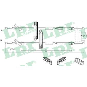 Tirette à câble, frein de stationnement LPR OEM 1253158