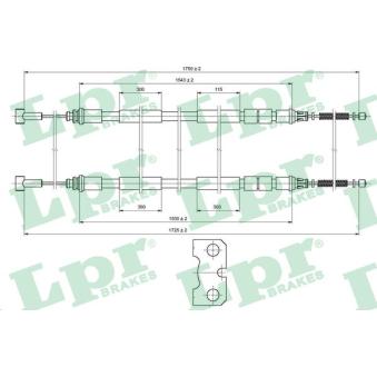 Tirette à câble, frein de stationnement LPR OEM 1010351