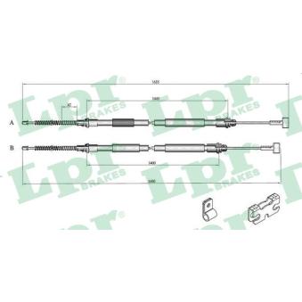 Tirette à câble, frein de stationnement LPR C0246B pour FORD PUMA 1.6 16V - 103cv