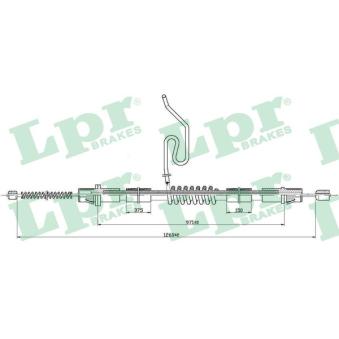 Tirette à câble, frein de stationnement LPR C0288B pour FORD TRANSIT 2.2 TDCi - 85cv