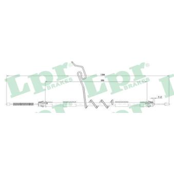 Tirette à câble, frein de stationnement LPR C0296B pour FORD TRANSIT 2.2 TDCi - 85cv
