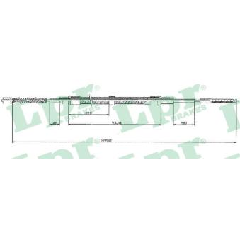Tirette à câble, frein de stationnement LPR OEM 1H0609721D