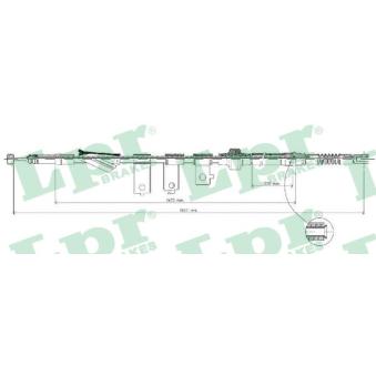 Tirette à câble, frein de stationnement LPR C0311B pour FIAT IDEA 420 D - 86cv