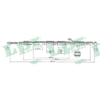 Tirette à câble, frein de stationnement LPR C0323B pour HYUNDAI ATOS 1.1 - 58cv
