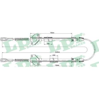 Tirette à câble, frein de stationnement LPR [C0333B]