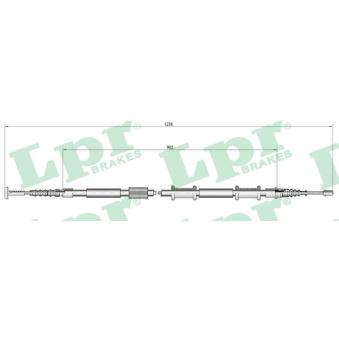 Tirette à câble, frein de stationnement LPR C0340B pour AUDI A4 2.0 20V - 154cv
