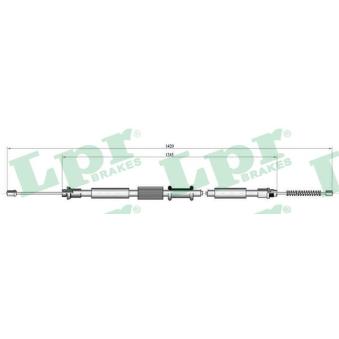 Tirette à câble, frein de stationnement LPR C0343B pour LANCIA Y 1.4 12V - 75cv