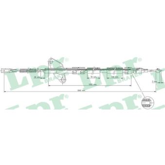 Tirette à câble, frein de stationnement LPR C0413B pour MERCEDES-BENZ T1 209 D 2.9 - 88cv