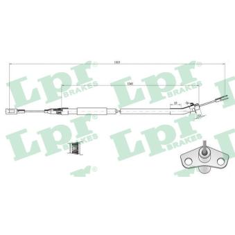 Tirette à câble, frein de stationnement LPR OEM 9014201885
