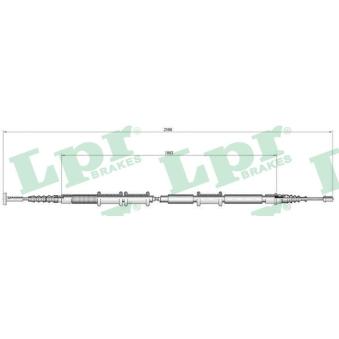 Tirette à câble, frein de stationnement LPR C0473B pour FIAT MULTIPLA 1.9 JTD 105 - 105cv