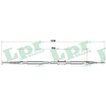 Tirette à câble, frein de stationnement LPR C0474B pour FIAT MULTIPLA 1.9 JTD 105 - 105cv