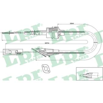 Tirette à câble, commande d'embrayage LPR OEM 7780034 Tirette à câble, commande d'embrayage LPR OEM 7780034