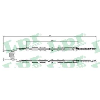Tirette à câble, frein de stationnement LPR C0549B pour OPEL COMBO 1.6 CNG - 97cv