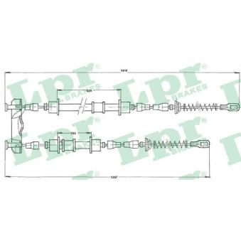 Tirette à câble, frein de stationnement LPR C0572B pour OPEL ASTRA 1.7 D - 57cv