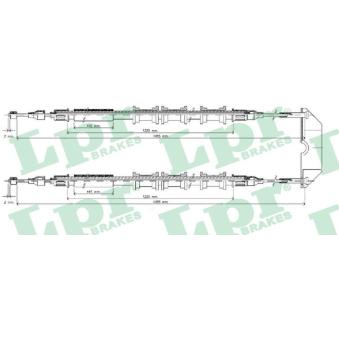 Tirette à câble, frein de stationnement LPR C0583B pour OPEL VECTRA 1.6 i - 75cv