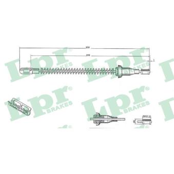 Tirette à câble, frein de stationnement LPR OEM 522417