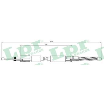 Tirette à câble, frein de stationnement LPR C0619B pour PEUGEOT 306 1.9 SLD - 64cv