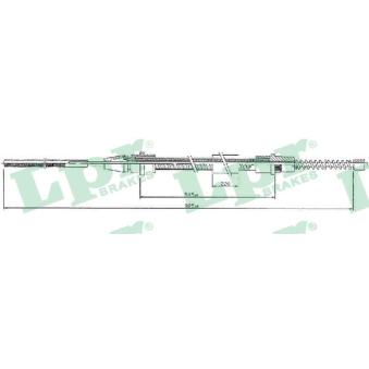 Tirette à câble, frein de stationnement LPR C0633B pour FIAT STILO 1.8 16V - 110cv