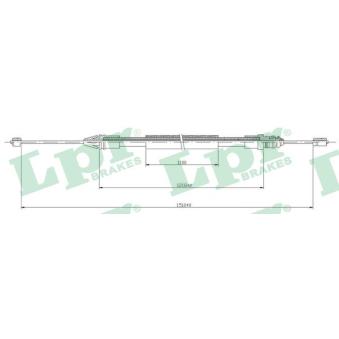 Tirette à câble, frein de stationnement LPR C0710B pour RENAULT MEGANE 1.6 16V - 107cv