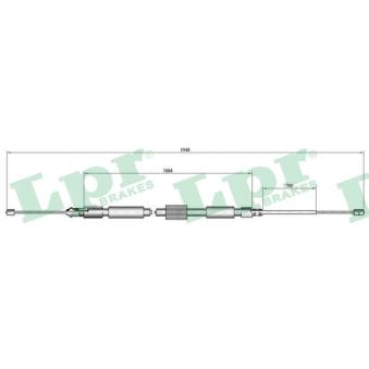 Tirette à câble, frein de stationnement LPR C0714B pour KIA SHUMA 1.9 DCI - 110cv