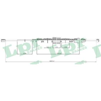 Tirette à câble, frein de stationnement LPR C0716B pour RENAULT MEGANE 1.9 DCI - 110cv
