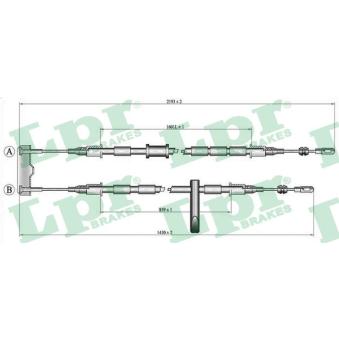 Tirette à câble, frein de stationnement LPR C0786B pour SAAB 900 2.0 i - 133cv