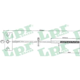 Tirette à câble, frein de stationnement LPR C0840B pour ALFA ROMEO 145 1.7 i 16V - 129cv