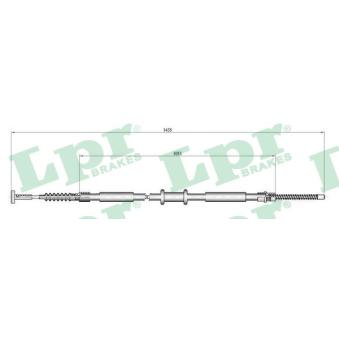 Tirette à câble, frein de stationnement LPR OEM 7615327