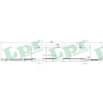 Tirette à câble, frein de stationnement LPR C0874B pour TOYOTA COROLLA 1.3 - 75cv