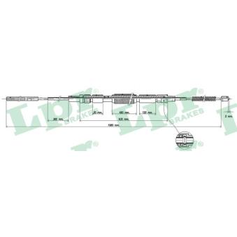 Tirette à câble, frein de stationnement LPR OEM 1H0609721B