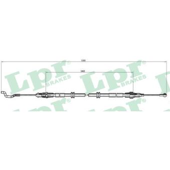 Tirette à câble, frein de stationnement LPR C0969B pour VOLKSWAGEN MULTIVAN 2.0 BiTDI - 180cv
