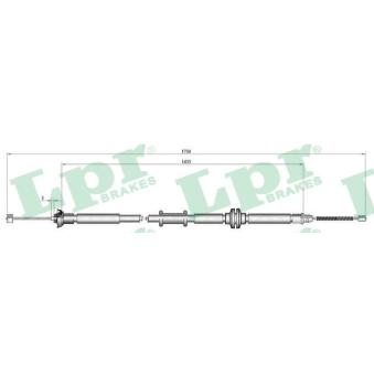 Tirette à câble, frein de stationnement LPR C1012B pour TOYOTA CELICA 1.4 HDI - 68cv