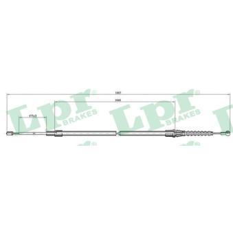 Tirette à câble, frein de stationnement LPR OEM 6R0609721C