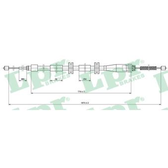 Tirette à câble, frein de stationnement LPR OEM 8200935172