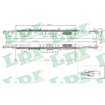 Tirette à câble, frein de stationnement LPR C1674B pour LADA 111 1.2 LPG - 75cv